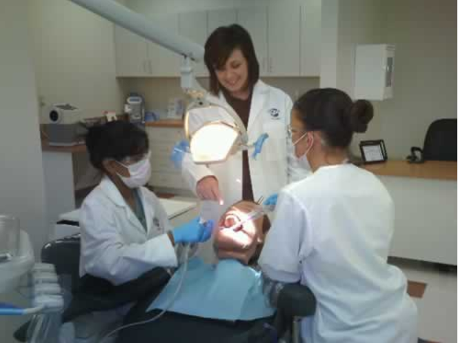 Dental procedure with medical professionals